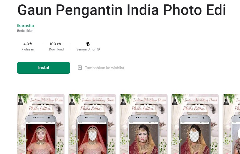 aplikasi baju pengantin india